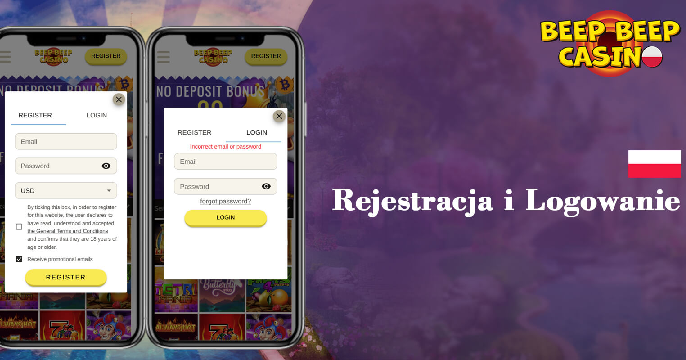 rejestracja i logowanie beep beep casino